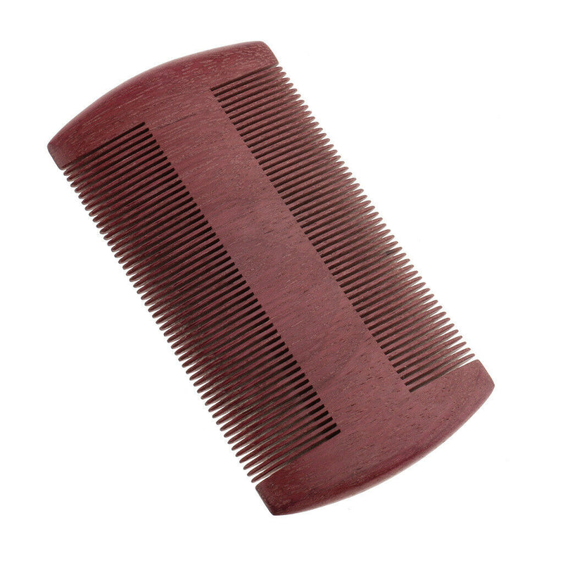 Wooden Double Densities Teeth Hair Comb Anti-Static Beard Mustache Hairbrush