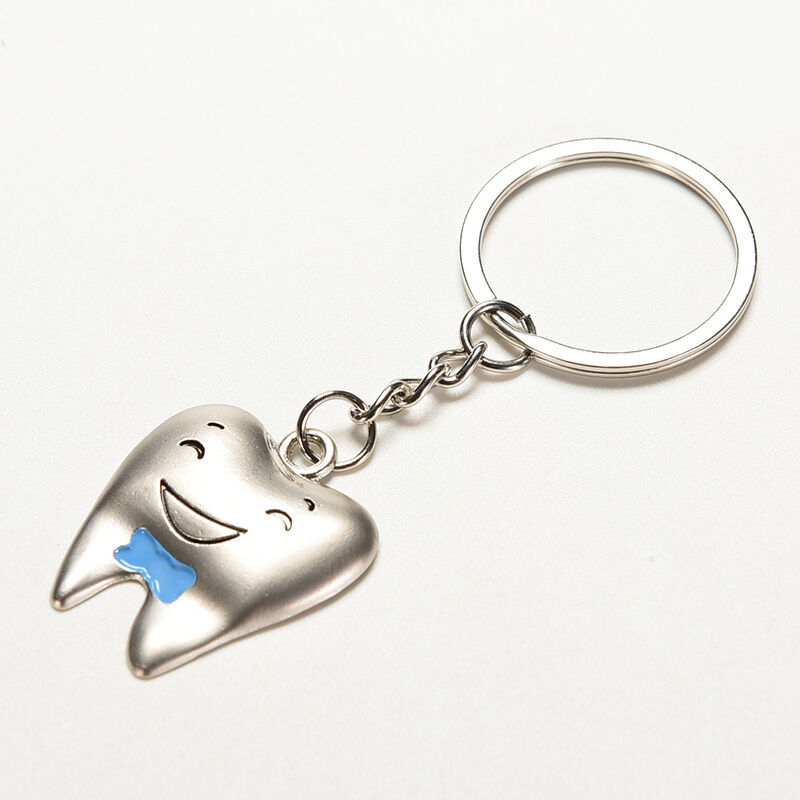 1Pair Tooth Couple Metal Keychain Keyring Gift For Lover Children Frien.l8