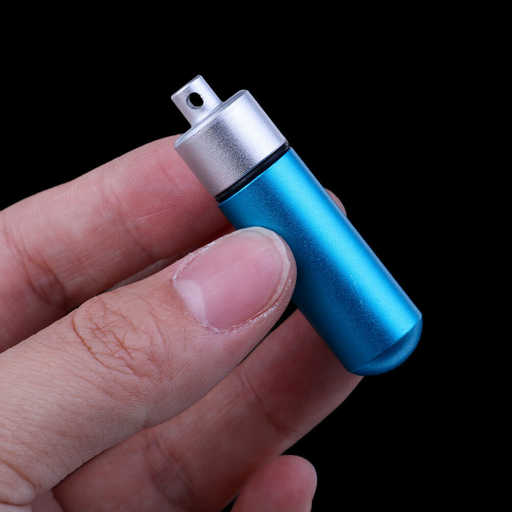 Pill Box Bottle Holder Water Proof Aluminum Container Key chain Medicine C.l8