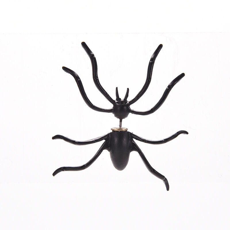 New Retro Women Earings Black Spider Earrings Chic Two Parts Ear Stu.l8