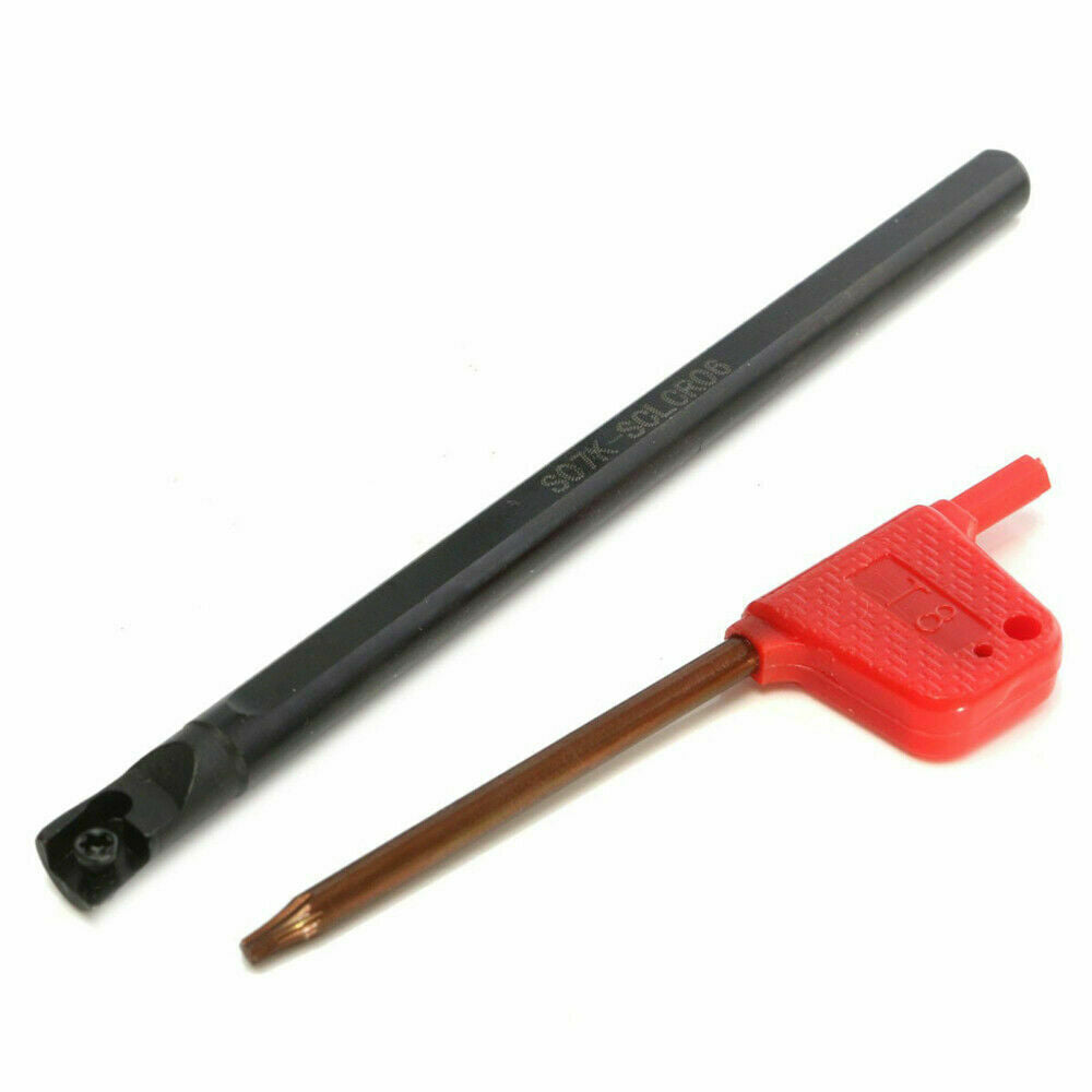 S07K-SCLCR06 7mmx125mm Lathe Boring Bar Turning Tool Holder +Wrench for CCMT0602