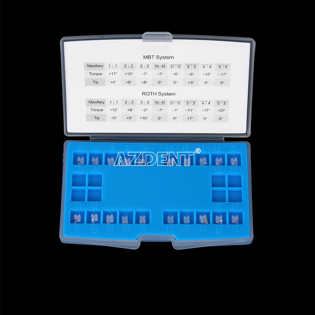 5X AZDENT Dental Ceramic Brackets Braces Orthodontic Roth 022 Hooks 3 4 5