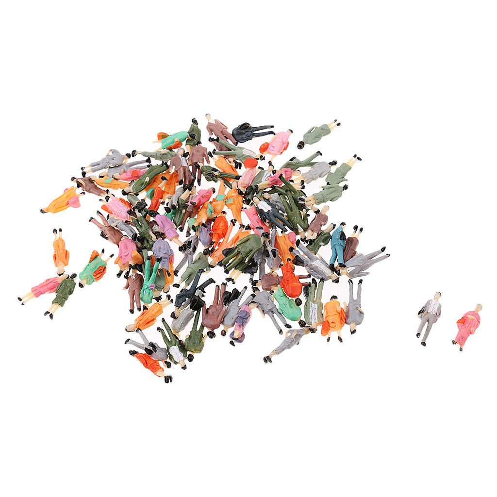 50pcs Painted Mini People Figures 1:87 Scale Painted