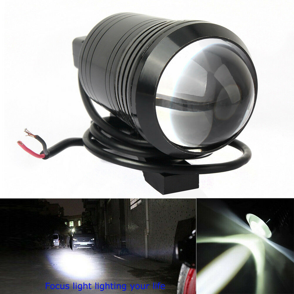 2x  U1 Lens LED Motorcycle Headlight Driving Fog Light Spot Lamp