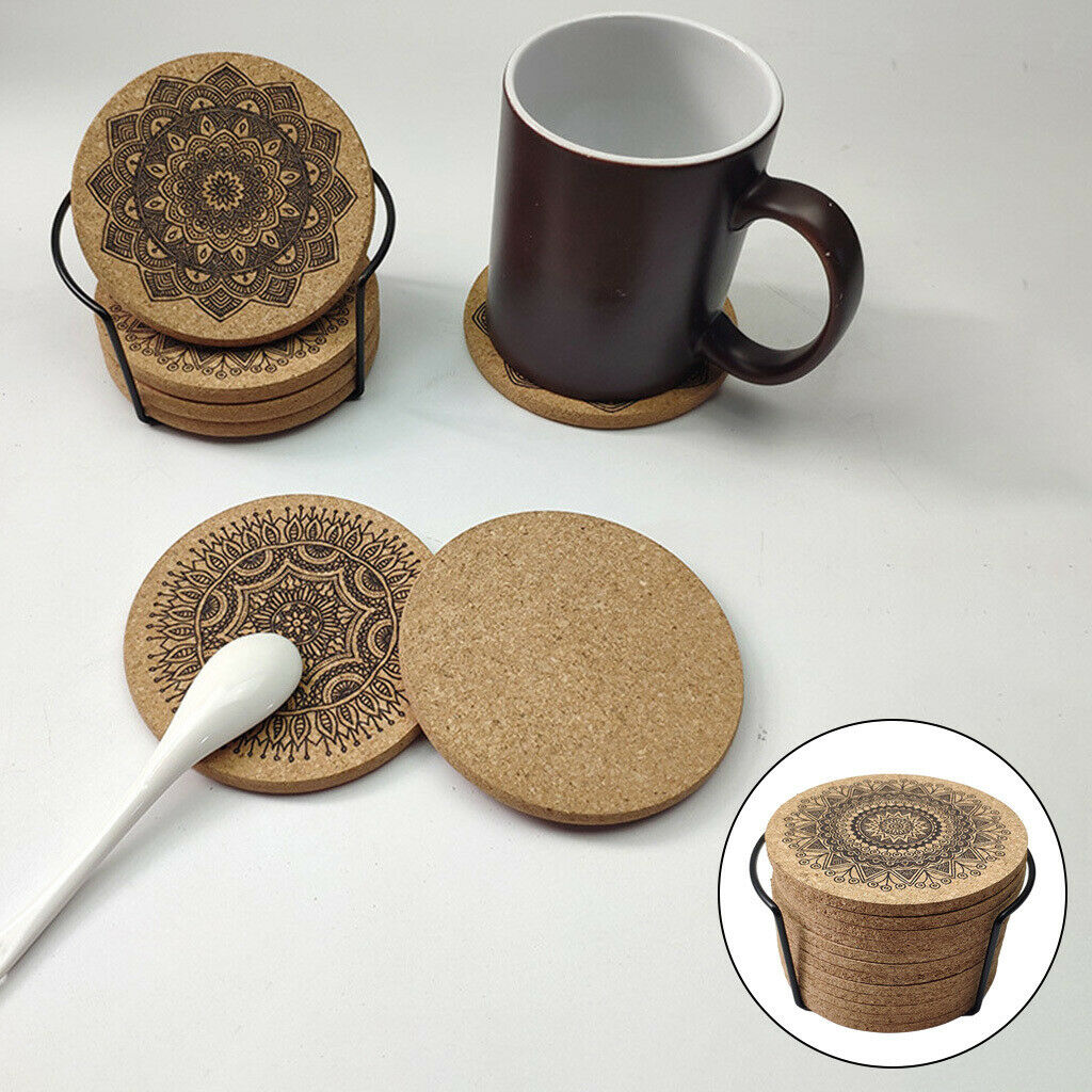 12Pack 4 Inches Absorbent Cork Coasters Cup Mat Drink Coaster for Office
