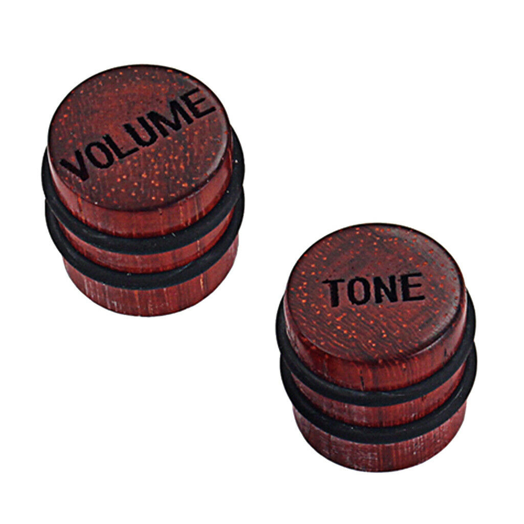 Set 2x Wooden Speed Control Knob for Electric Guitar Bass Accessories