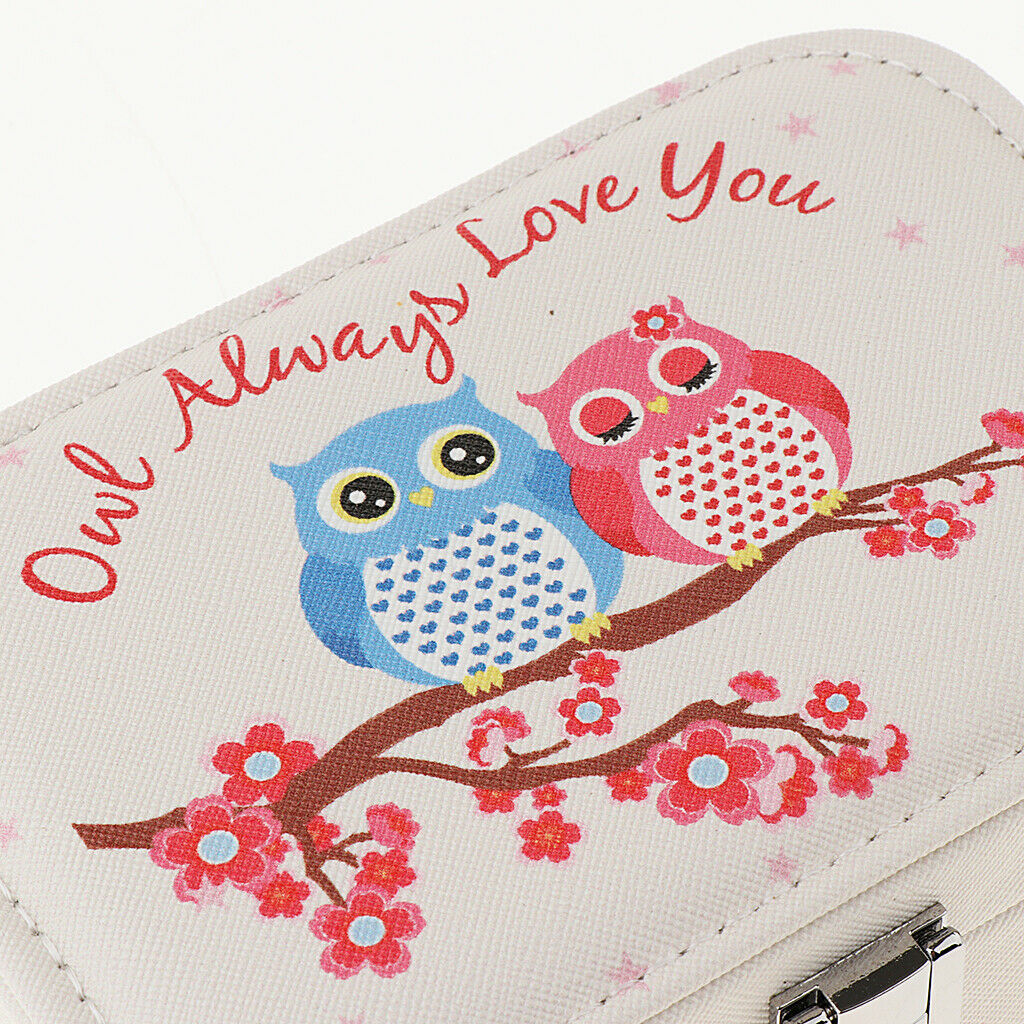 Small PU Leather Travel Jewelry Box Case for Rings Earrings Necklace Style 4