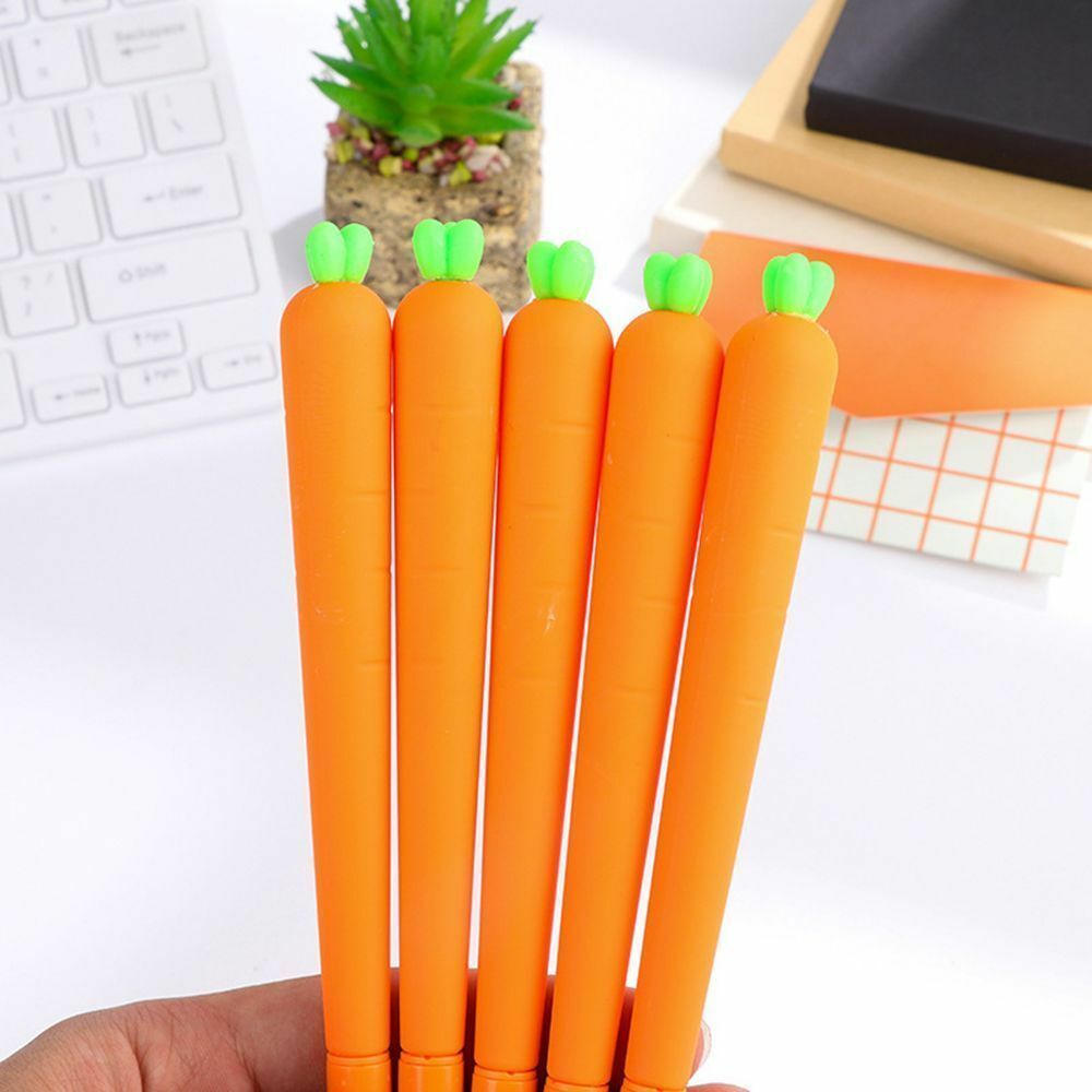 Novelty Cute Carrot 0.5mm Plastic Gel Pen Office School Gift Stationery Pen Gift