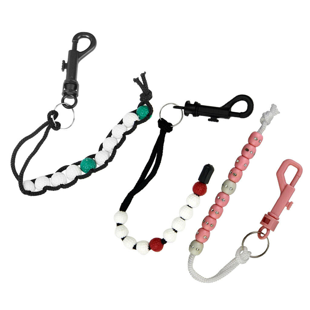 3pcs Golf Stroke Bead Score Counter with Clip for Golf Training Aids