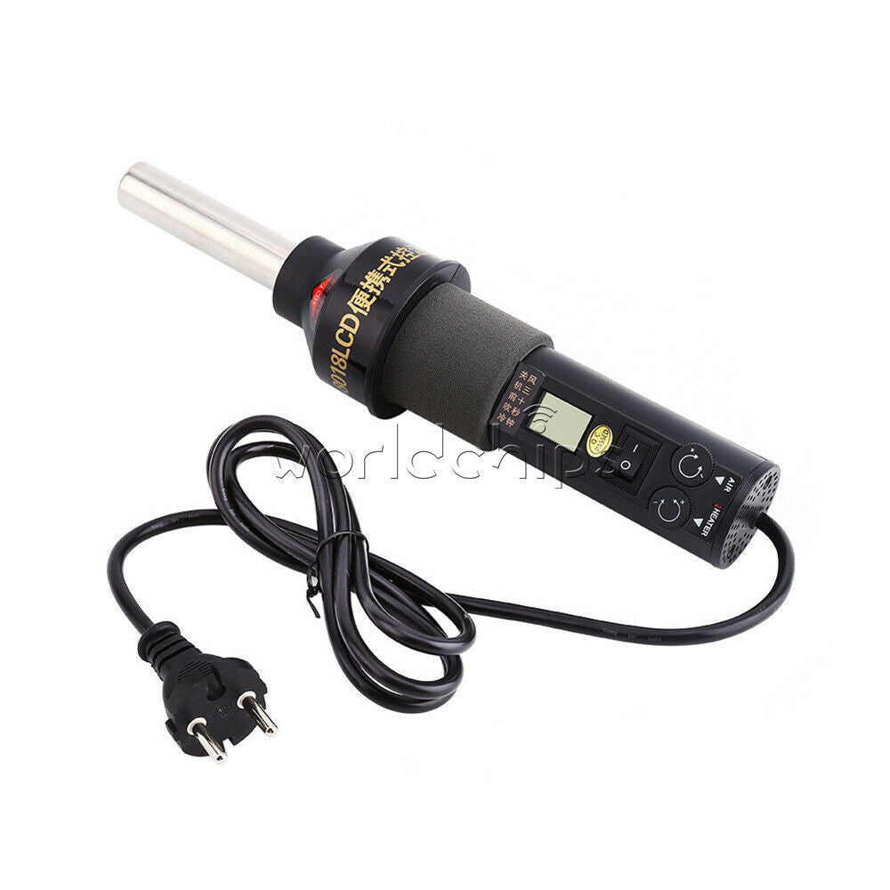 220V EU Plug GJ 8018LCD 450W Soldering Station Hot Air Gun Desolder + 4 Nozzles