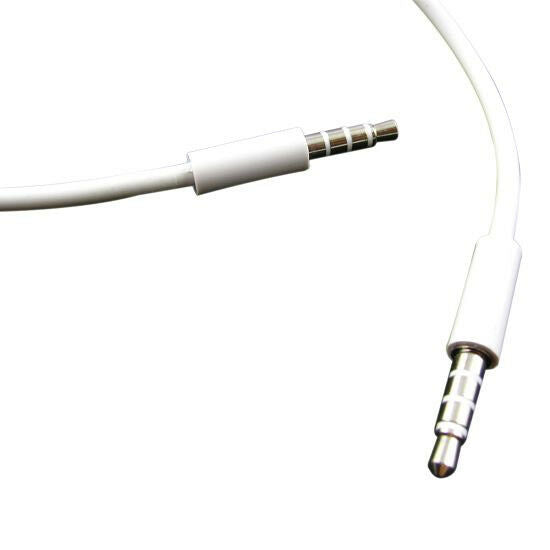 1M 3.5mm Male to Male 4 Pole AUX Audio Headphone Extension Cable Cord Lead white
