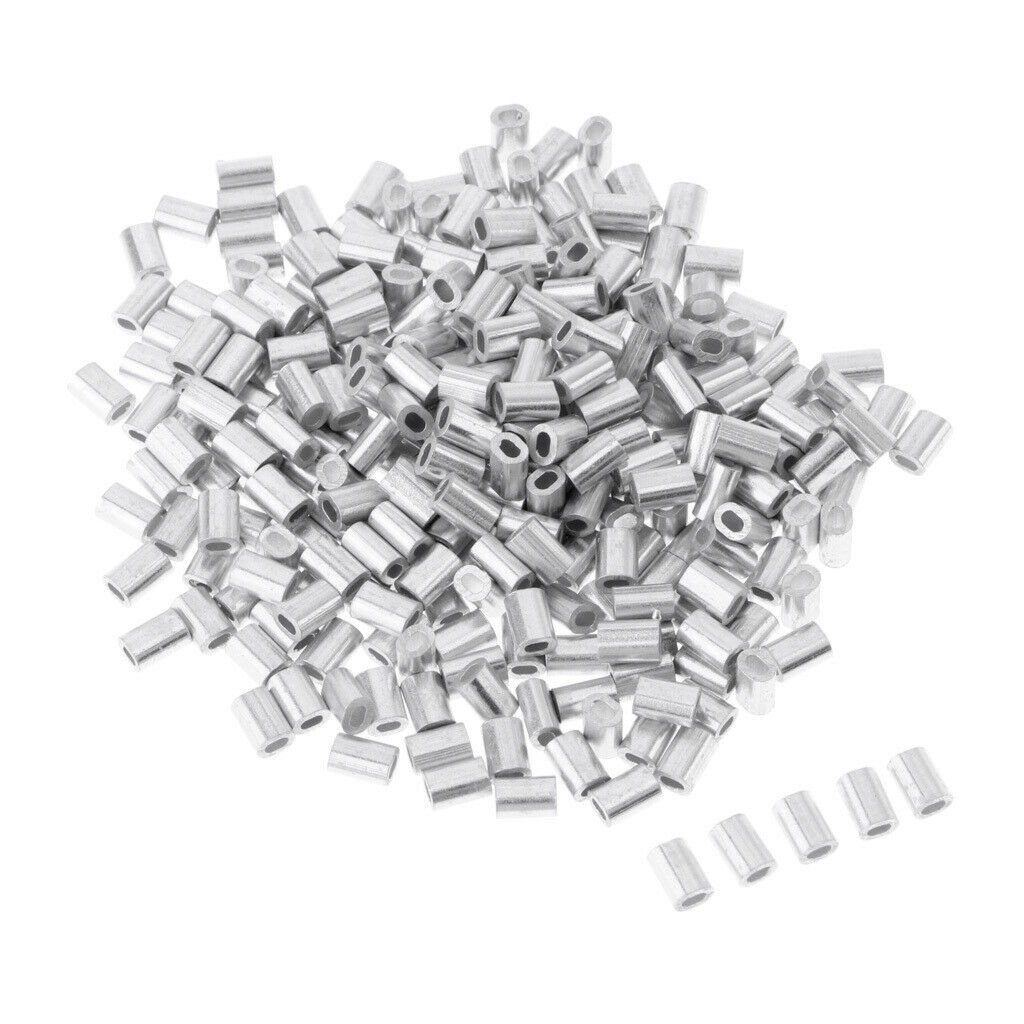 400 Pack of Aluminium Fishing Crimps Double Barrel Crimp Sleeves 0.8mm