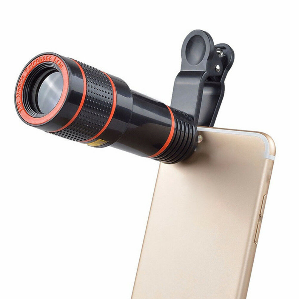 Lente de cámara con telescopio HD zoom óptico 12x clip para teléfono univers FBD