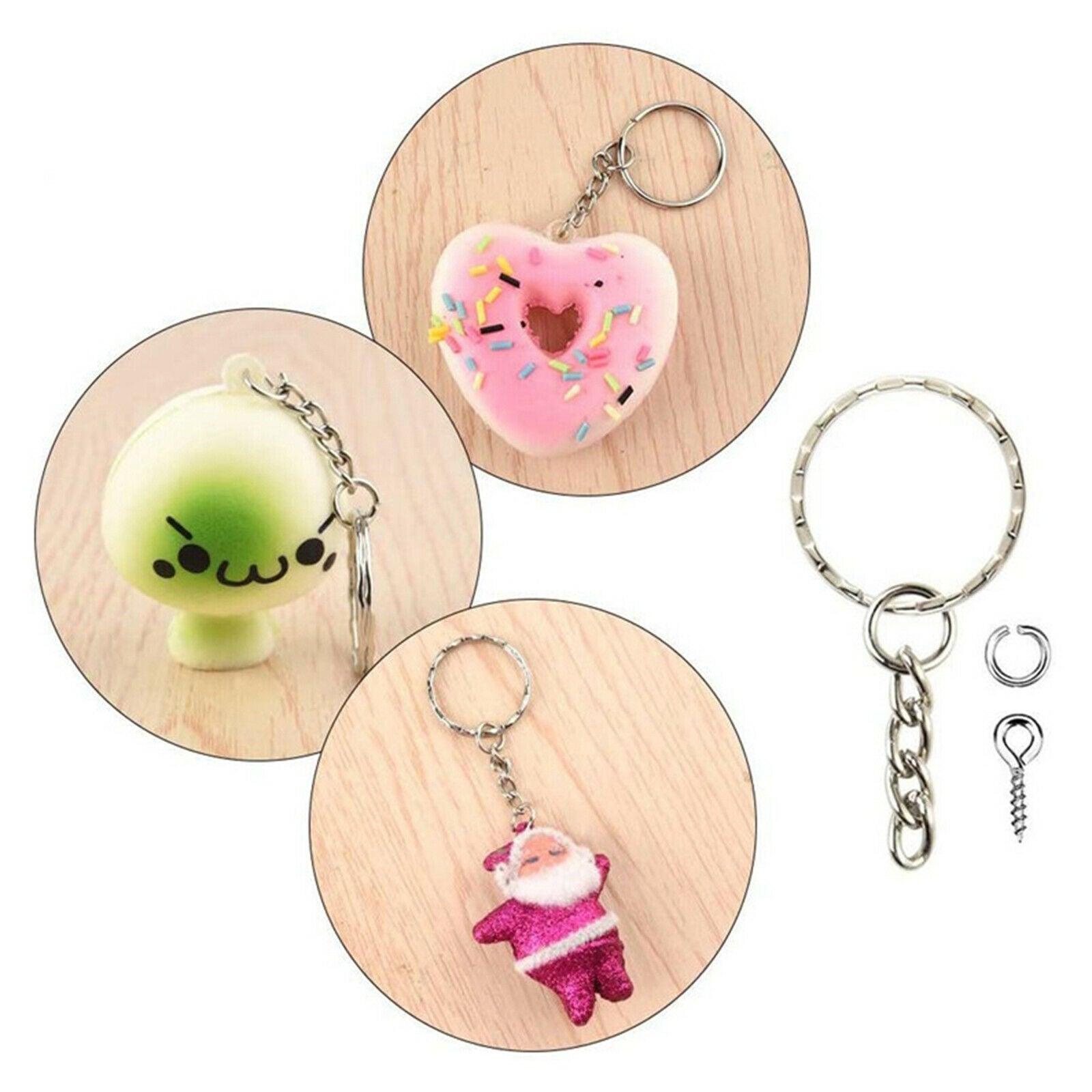 50Sets Empty Keychains Split Key Ring Crafts Chain Rings Wholesale