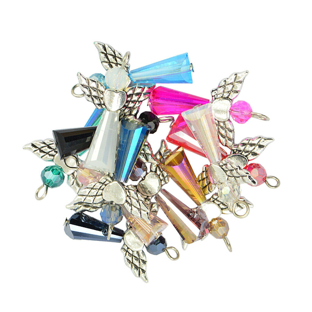 12x Coloful Angel Pendants Dangle Beads for DIY Necklace Bracelet Jewelry