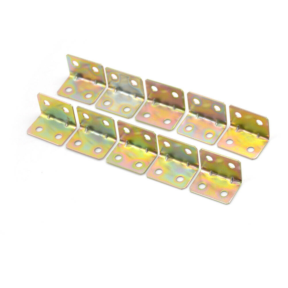 10 Pcs 25x25x16mm 90 Degree Metal Right Angle Bracket Shelf Support Popu xJSJCA