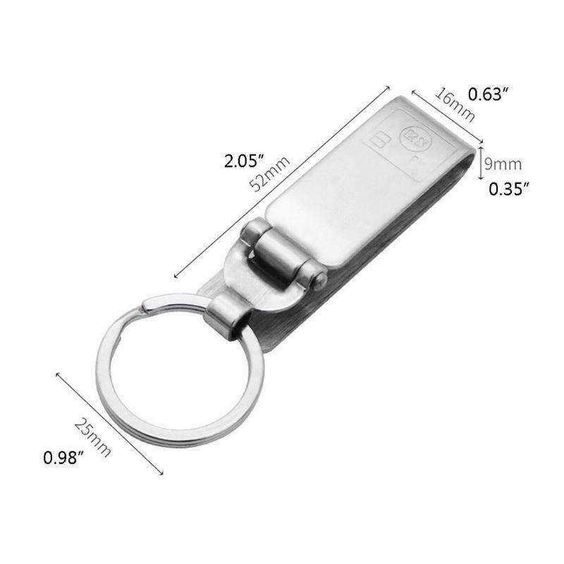 Anti-Lost Heavy Duty Stainless Steel Belt Keyring Key Holder Key-Clip Detachable