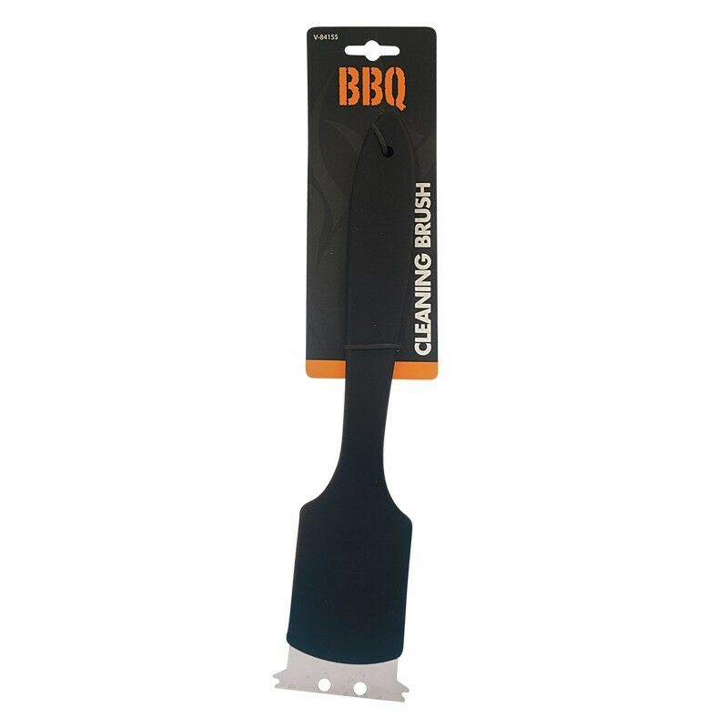 1Pc BBQ Oven Grill Cleaning Brush Scraper Heavy Duty Steel 2-In-1 Portable Tool