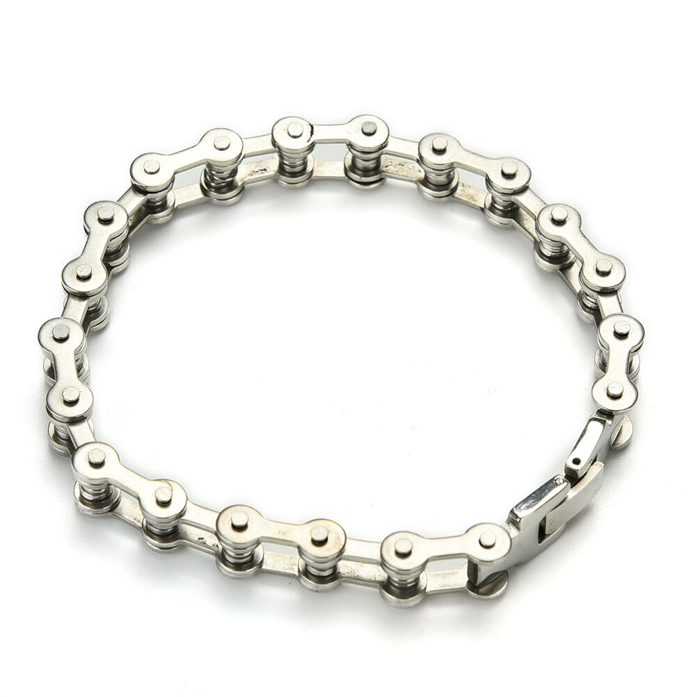 Punk Stainless Steel Bracelet Men Biker Bicycle Motorcycle Chain Bracelet  BDA