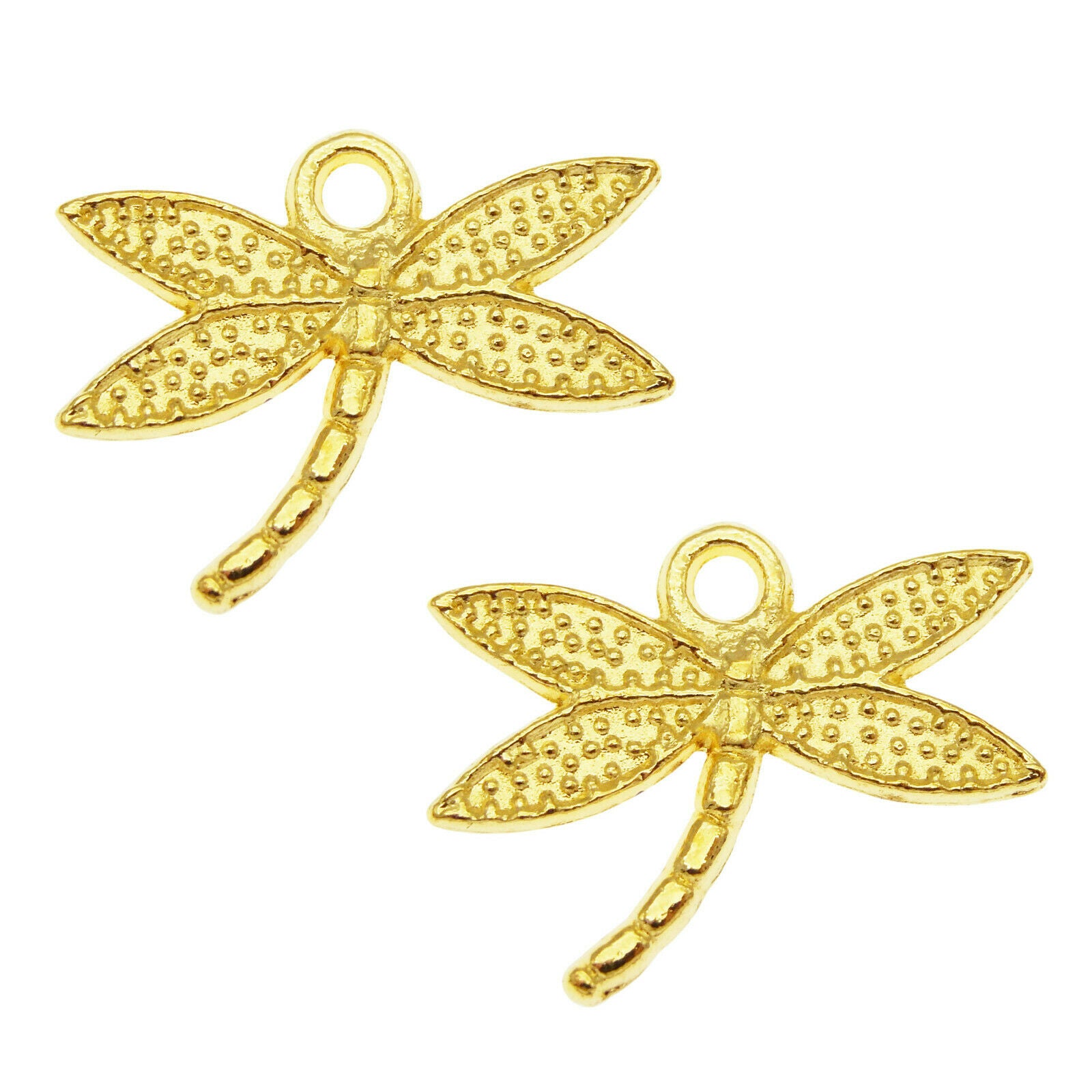 60 pcs Golden Dragonfly Alloy Charm Pendant Jewelry Drop Dangle Insect 18*12mm