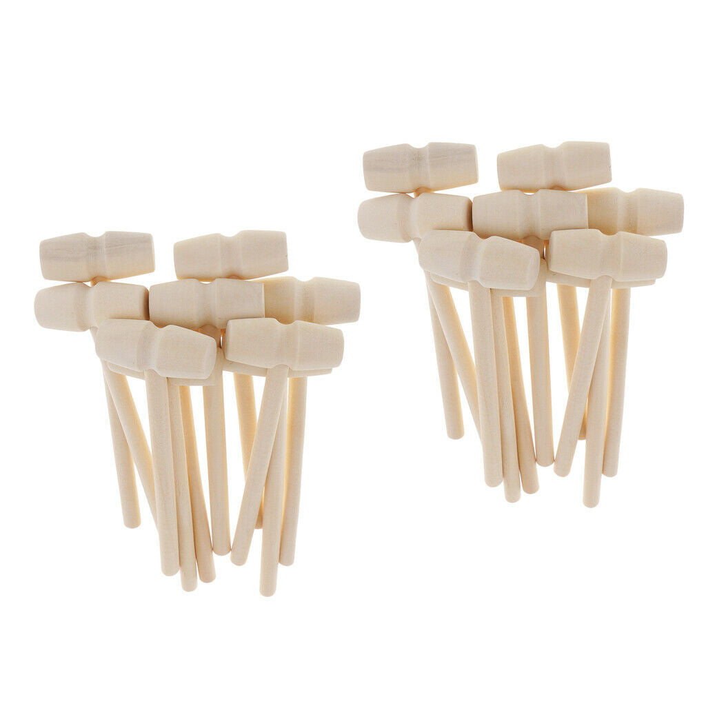 Prettyia 20x Wooden Hammer Wood Mallets Small for Seafood Lobster Crackers Lots
