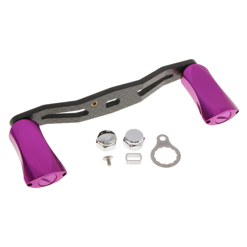 Carbon Fiber Fishing Reel Handle Aluminium Alloy Knob for Baitcasting Purple