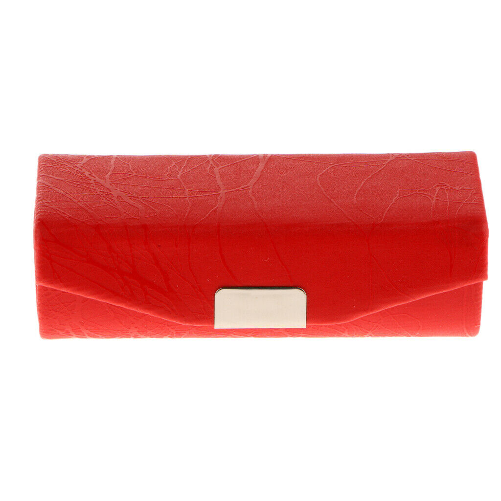 2Piece Leather Lipstick Lip Gloss Case Storage Box Makeup Holder with Mirror