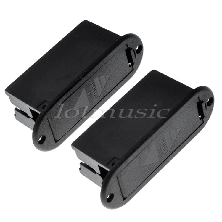 2 Pcs Active Guitar Bass Pickup 9V Battery Holder Case Box