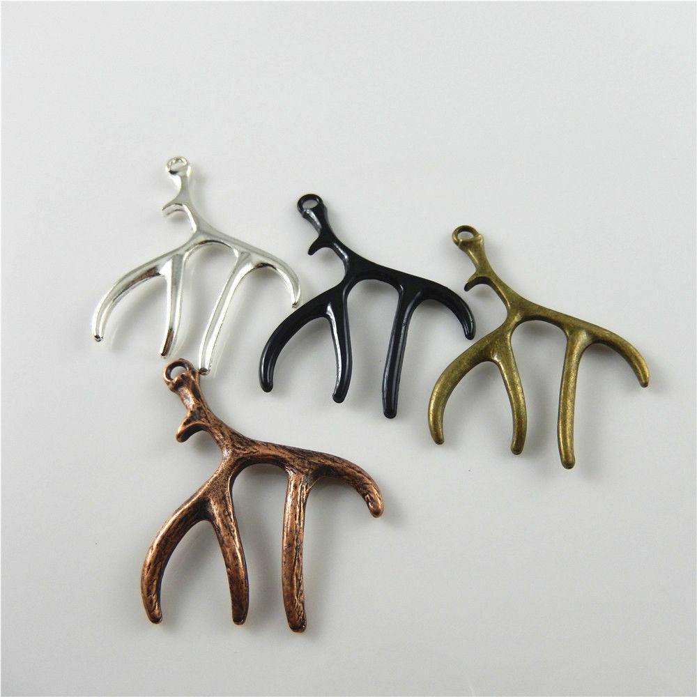 12pcs/lot Wholesale Mixed Lot Antlers Shaped Alloy Charms Pendants Crafts 52610