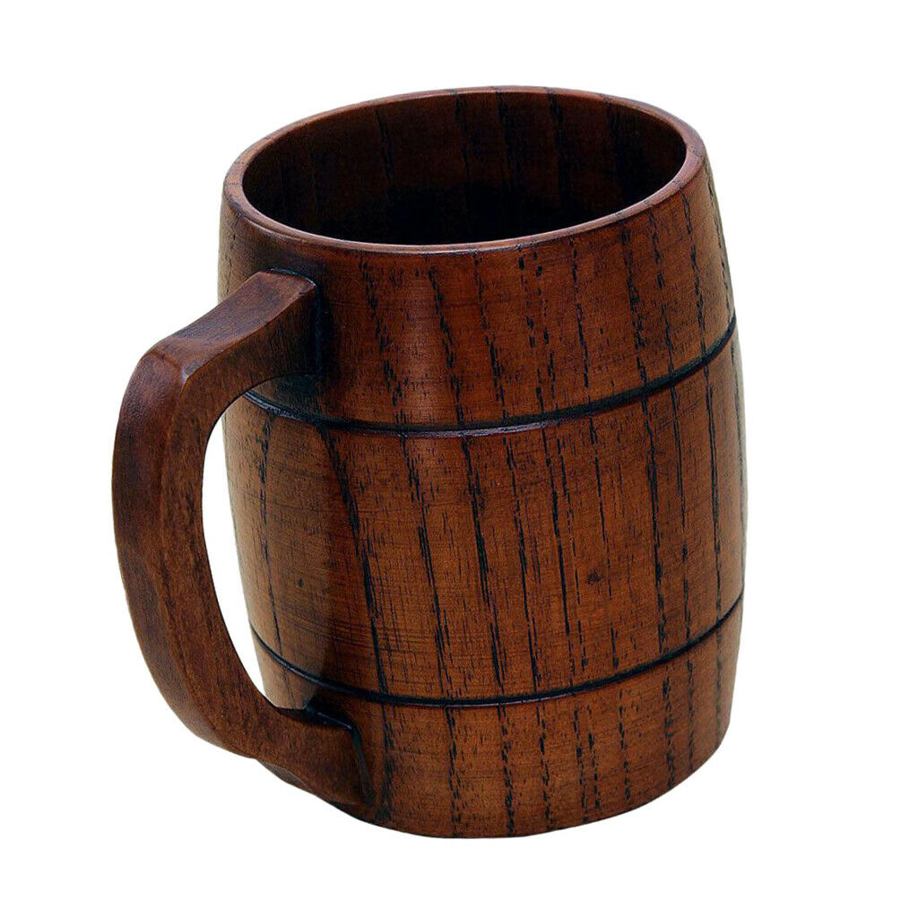 4X Wooden Handmade Drinks Coffee Cups Beer Cup Kitchen Office Birthday Gifts