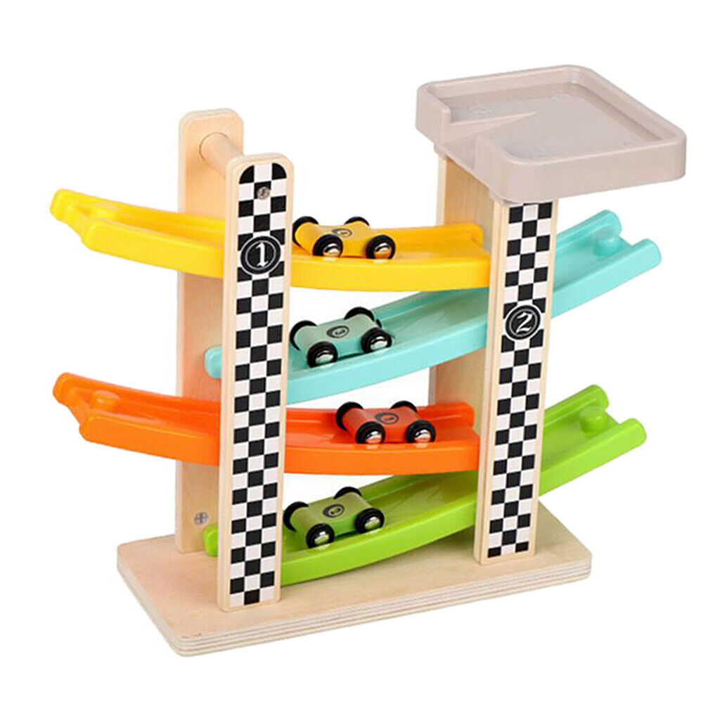 Toddler Toys Race Track Car Gifts for 1 2 3 Year Old Boys - with Wooden Car