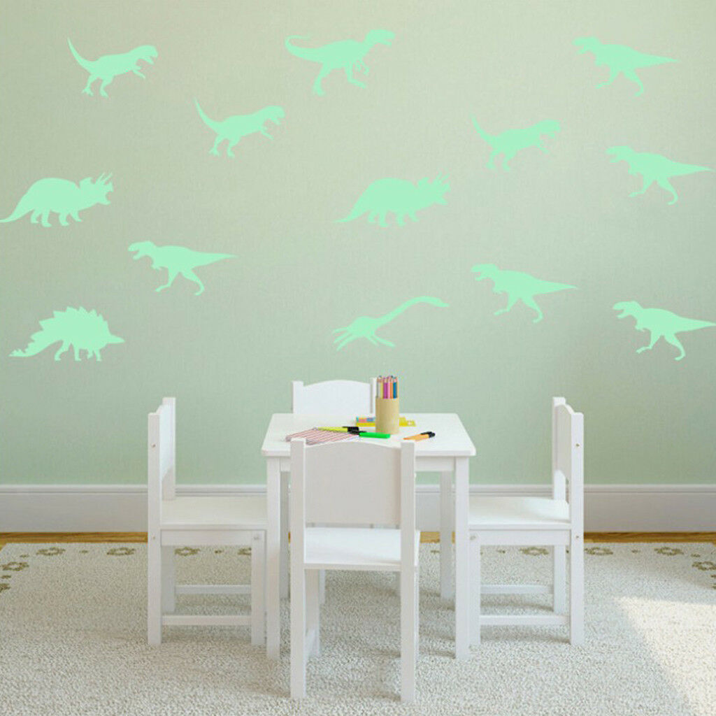 9 Pieces Dinosaur Glow In The Dark Ceiling Wall Art Fun Luminous Stickers
