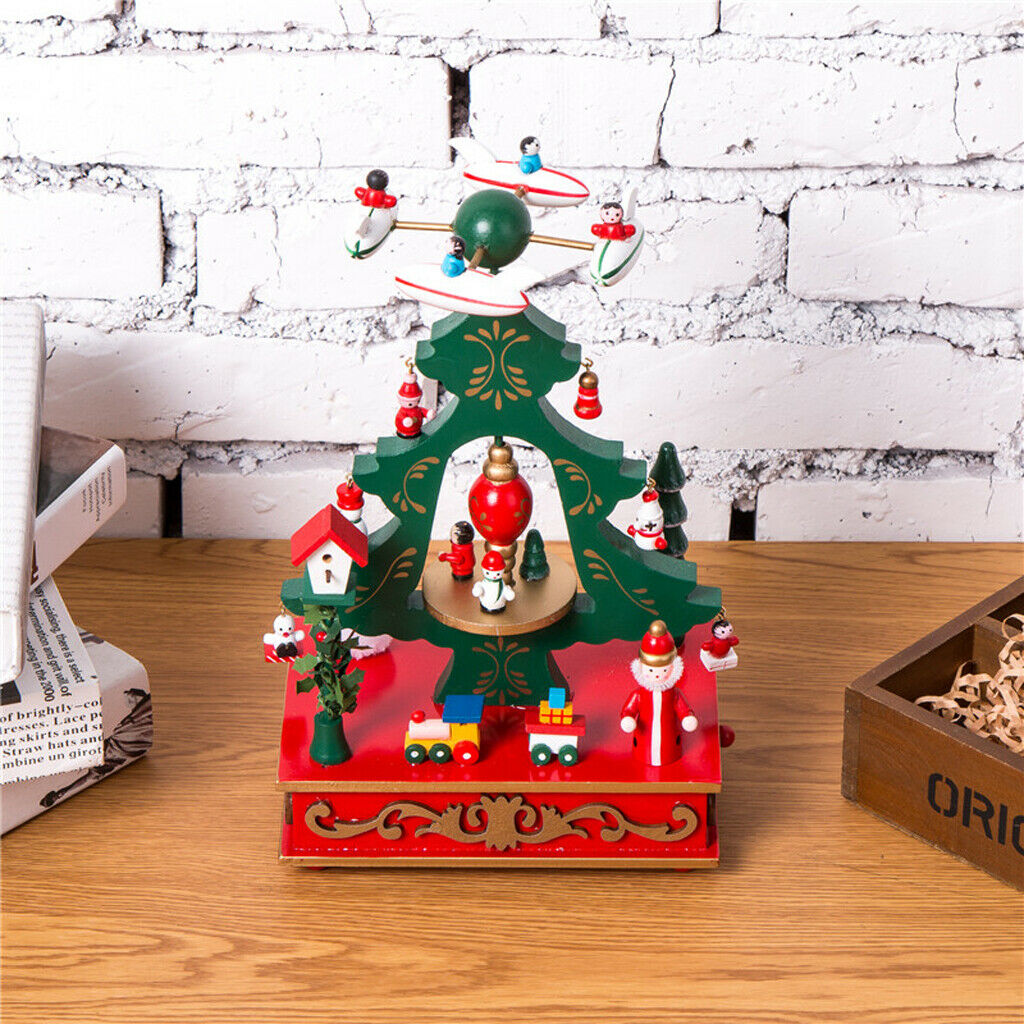 Clockwork Christmas Tree Music Box Wind Up Xmas Ornaments Gift Decoration