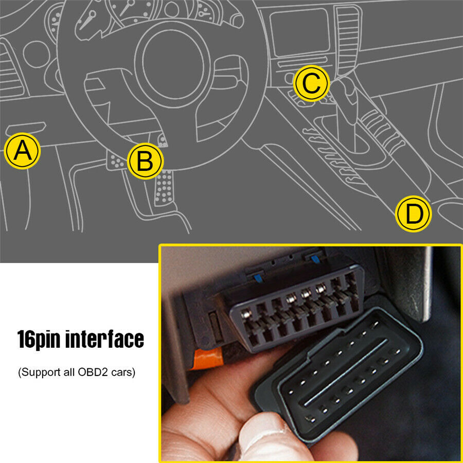 Car Dash Board Windshield OBD2 LCD Head up Speedometers Display Multi Gauges