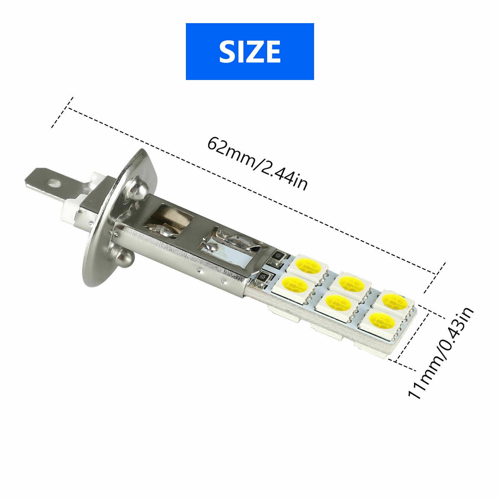 2PCS NEW H1 6000K Super White 55W CREE LED Headlight Bulbs Kit Fog Driving Light