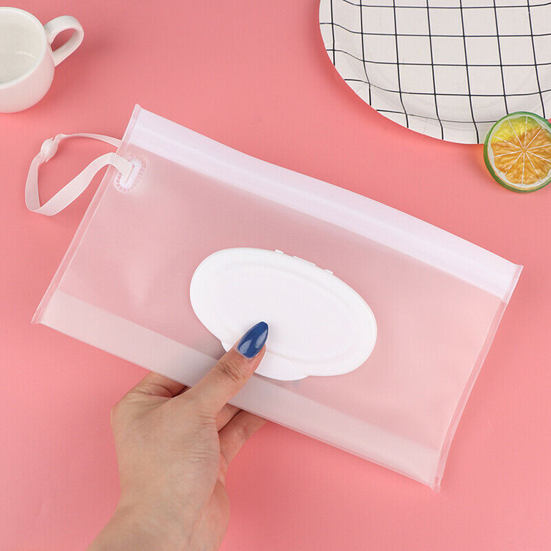 Portable Baby Kids Wet Wipes Clutch Carrying Bag Wet Paper Tissue ContaSEZYCHAU