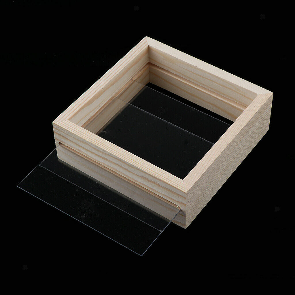 2 Pack Wooden Floating Picture Frames Specimen Frame for Double Sided Glass