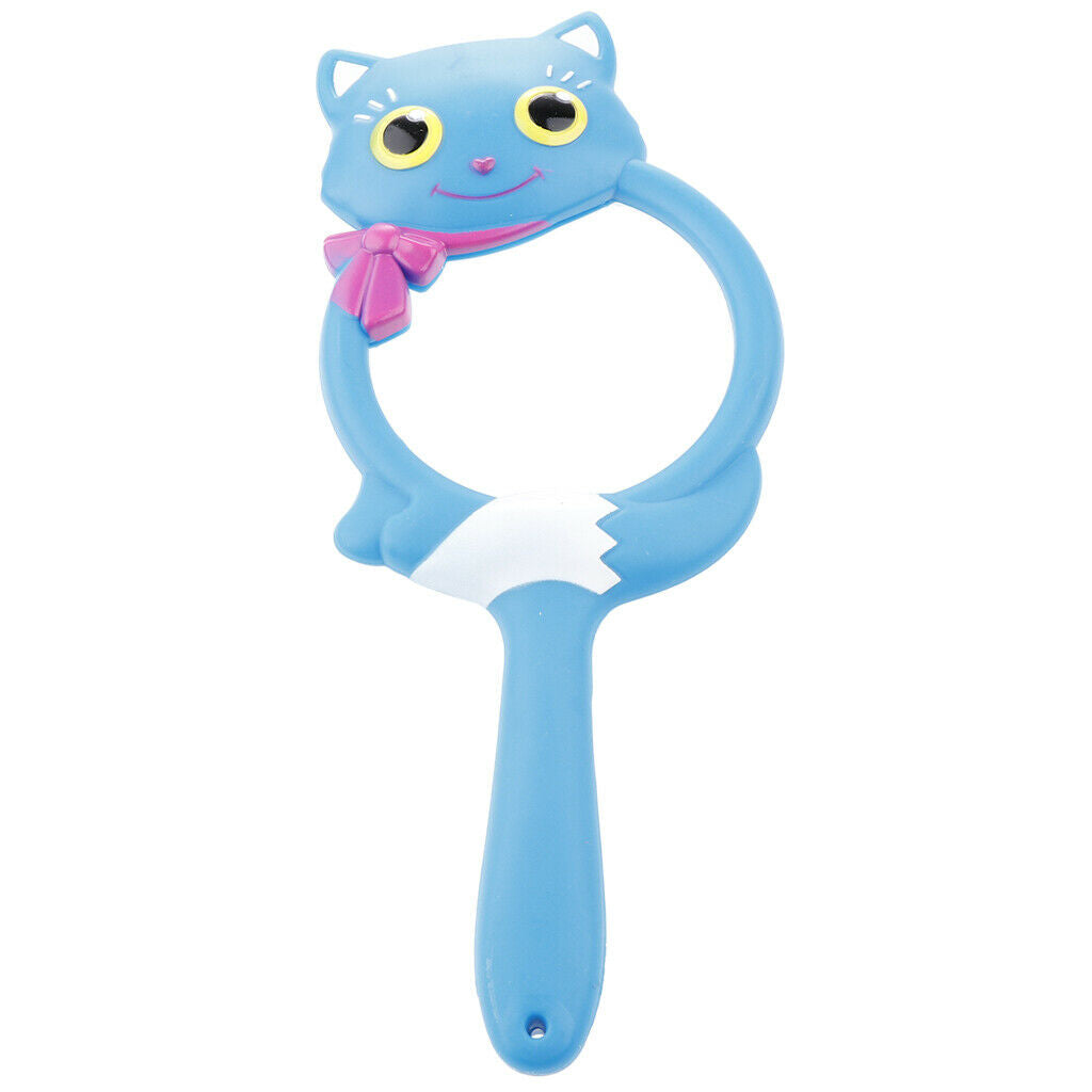 Handheld Kids Blue Cat Pattern Magnifying Glasses Portable Reading Magnifiers