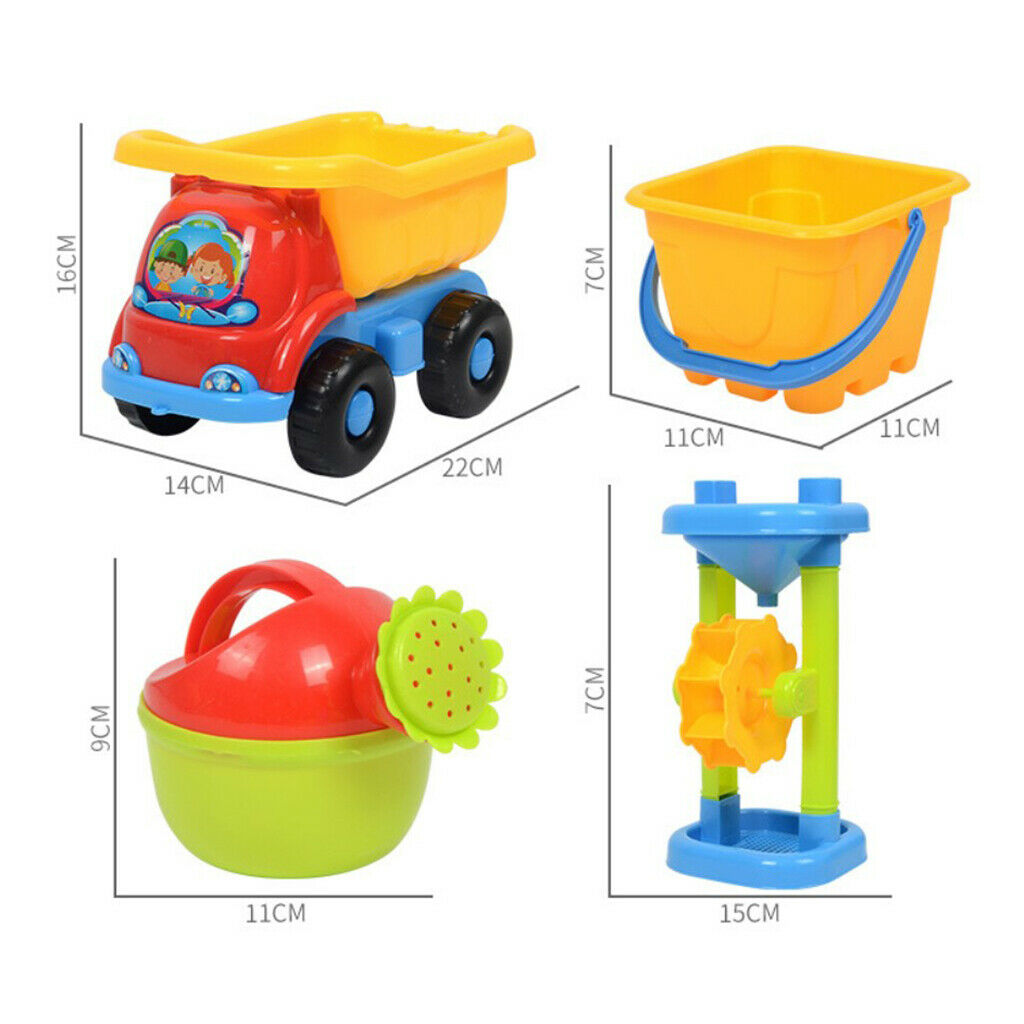 Kids Beach Game Toys Playset Shovel Water Game Todders Gift 10pcs Sand Clock
