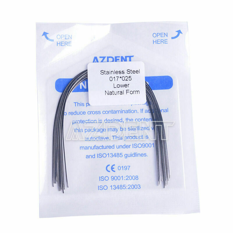 50 Packs Dental Orthodontic Archwire Nature Form Stainless steel 017X025 Lower
