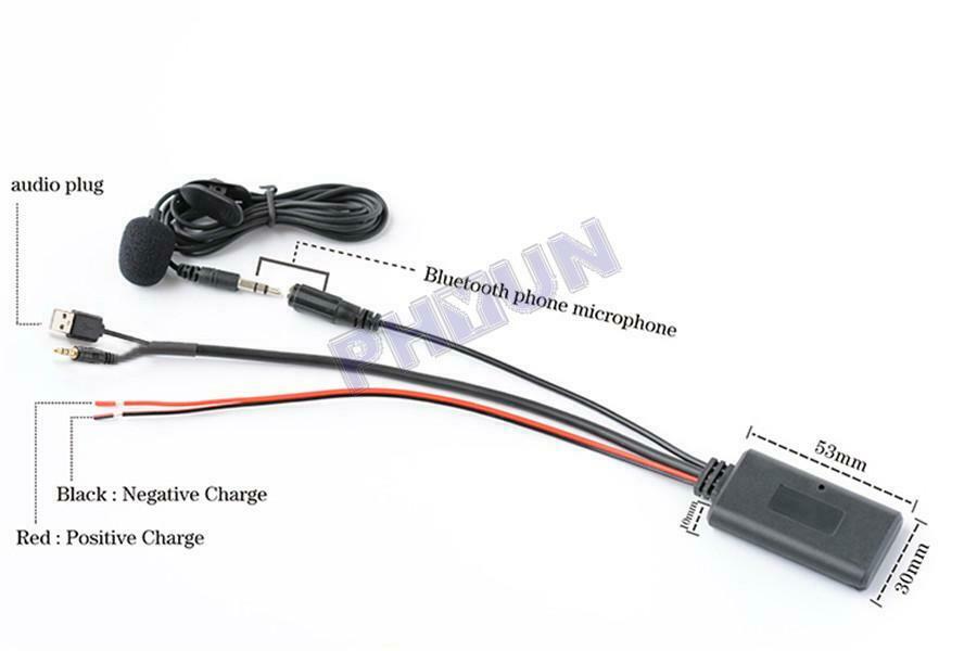 Car Bluetooth Wireless AUX Music Adapter w/ MIC For AUX Interface Universal