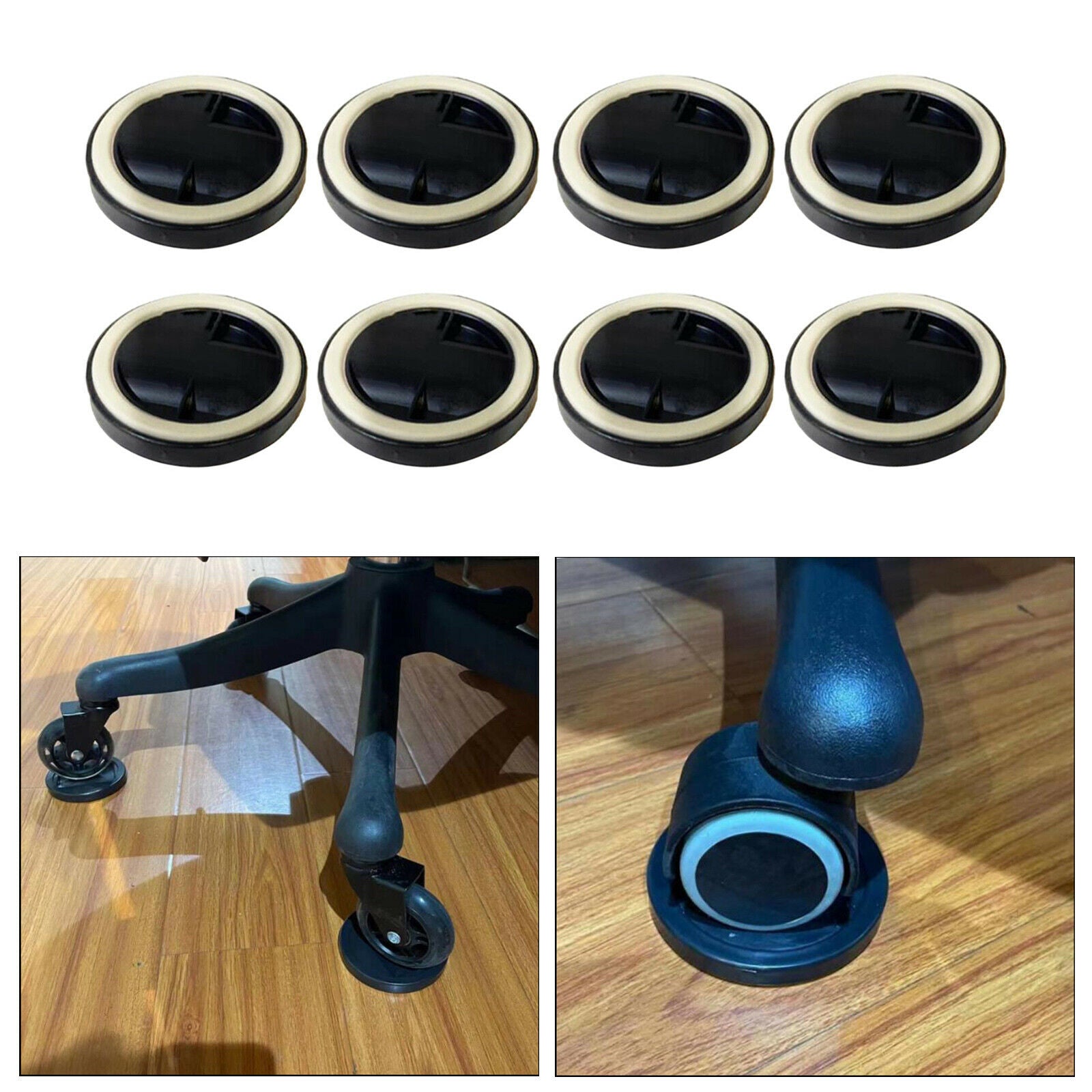 Polypropylene Chair Leg Caps Reduce Noise 8pcs Round Pad No Need to Stick