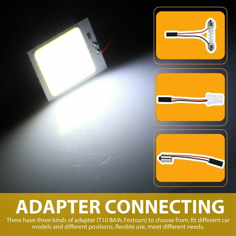 10Pc/Set 48SMD COB White LED T10 BA9S Car Interior Panel Light Dome Map Lam J7P1
