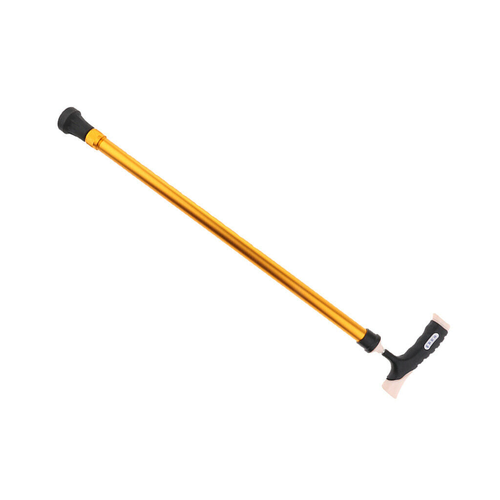 Adjustable Alloy Walking Stick Elderly Cane Hiking Trekking Pole Brown