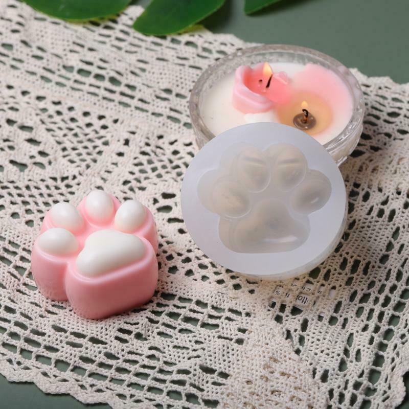 Unique Cat Paw Candle Silicone Mold Creative Handmade Aromatherapy Candle Mould