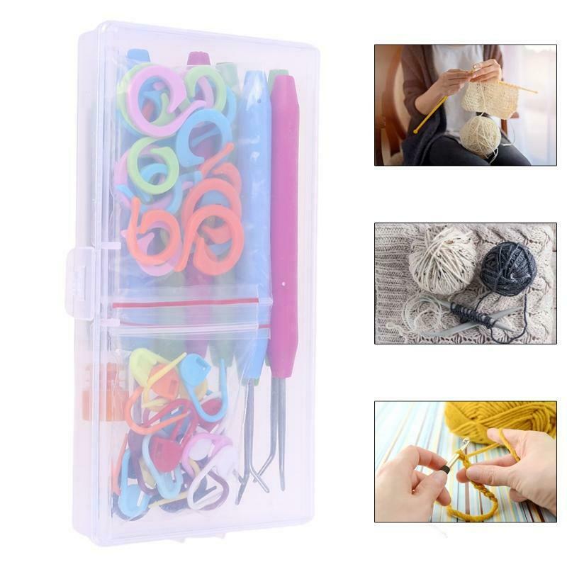 Knitting Loom Hook Crochet with Large-Eye Sewing Needles Stitch Counter Marker