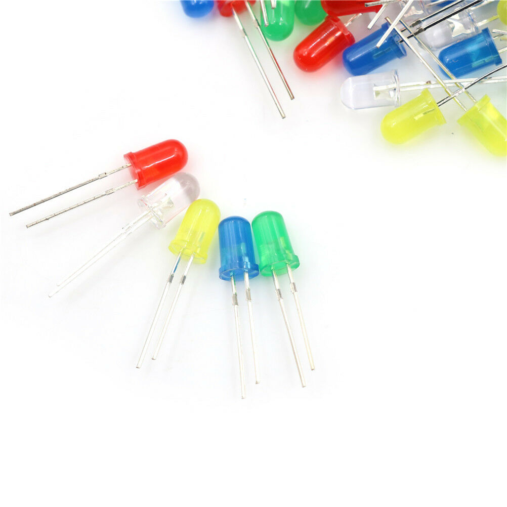 100X/Set 5mm LED Lights Emittings Diodes DC2.5V-3V Red Green White Blue Y.l8