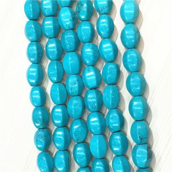 1 Strand 14x10mm Green Turquoise Faceted Hexagon Olive Loose Beads 15.5" HH667