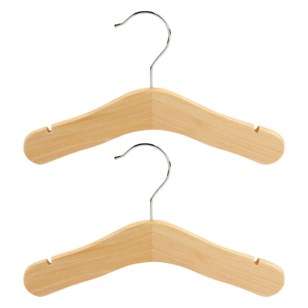 2 Pieces Children Baby Kids Wooden Coat Clothes Pants Hook Hanger Rack Stand