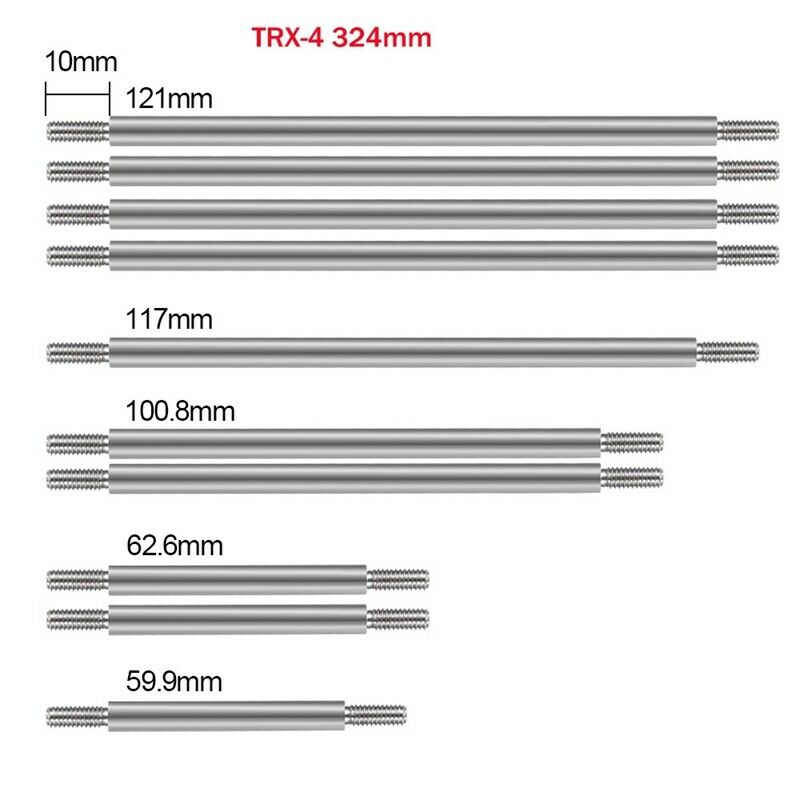 324Mm Wheelbase Stainless Steel Links Linkage Unassembled Kit for 1/10 RC ClerY5